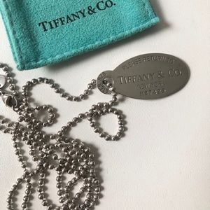 Authentic Tiffany & Co Oval Tag Necklace
